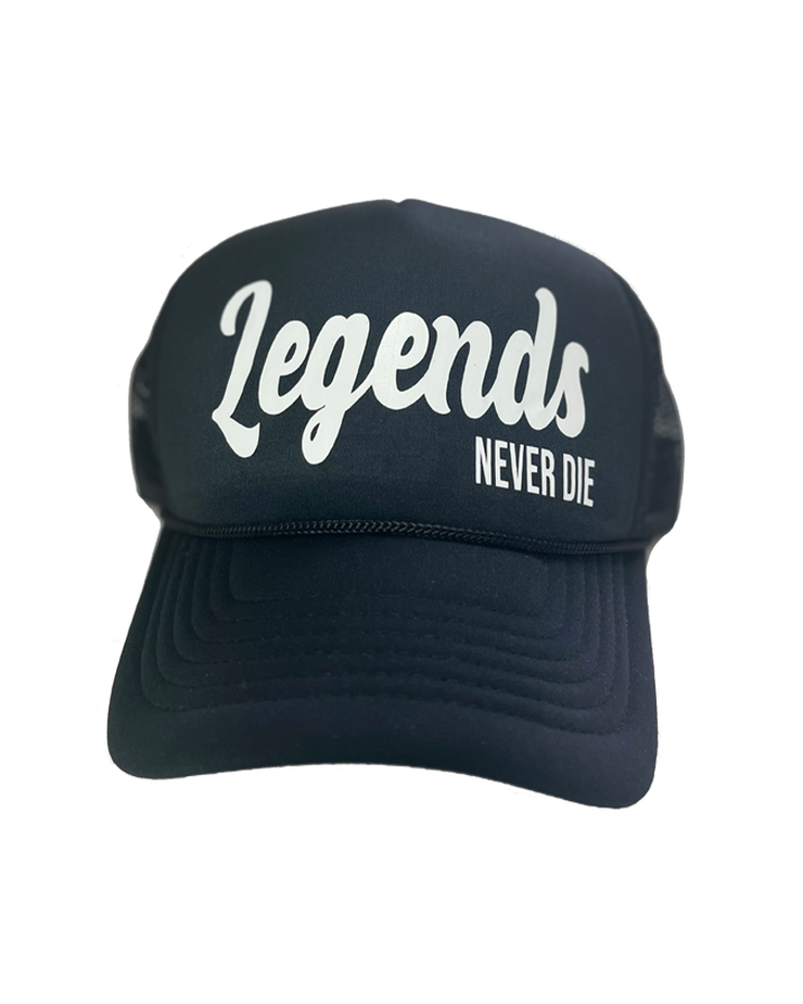 Legends Never Die Trucker Hat Black